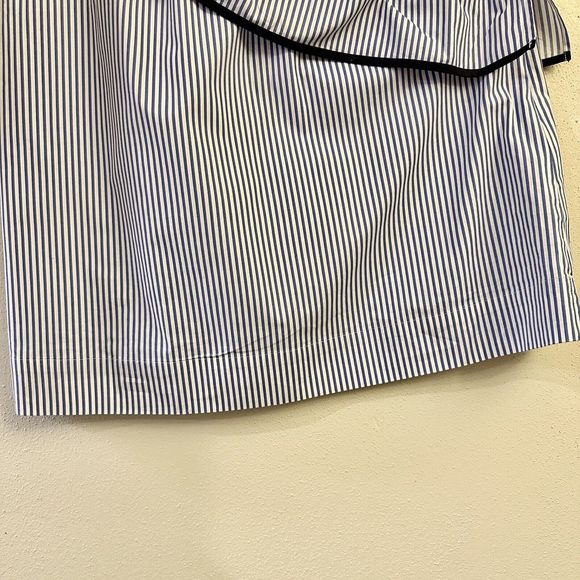 J. Crew Factory One Shoulder Top Stripe J0838 $54.50 Cotton Blend Blue White, 8 - Picture 3 of 13